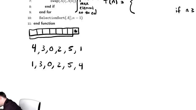 Analysis of Recursion 2 - Selection Sort 1 | How it works and building a recurrence relation смотреть онлайн