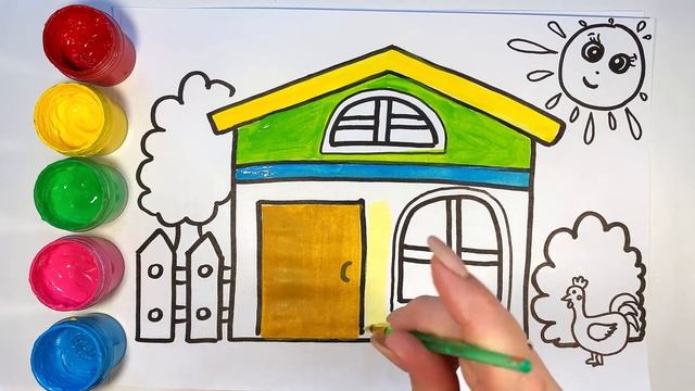 Рисование и раскраска ферма для детей\ Просте малювання для дітей/ How to draw a farm смотреть онлайн