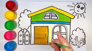 Рисование и раскраска ферма для детей\ Просте малювання для дітей/ How to draw a farm