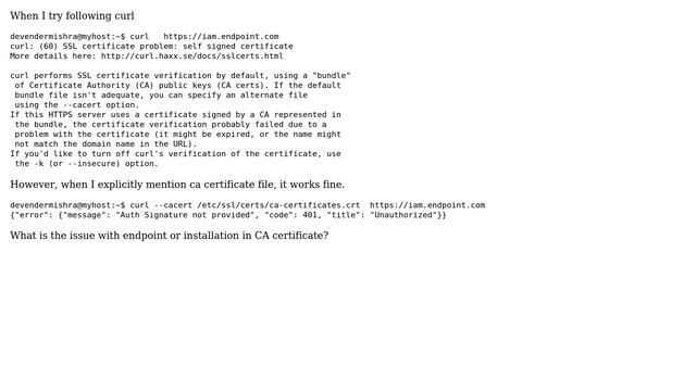 DevOps & SysAdmins: curl not using cert from /etc/ssl/certs/ca-certificate.crt смотреть онлайн
