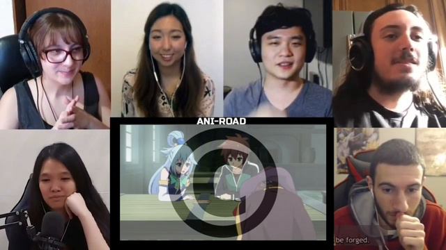 Знакомства Мегумин с Казумой и Аквой || Реакция иностранцев на аниме Konosuba в русской озвучке