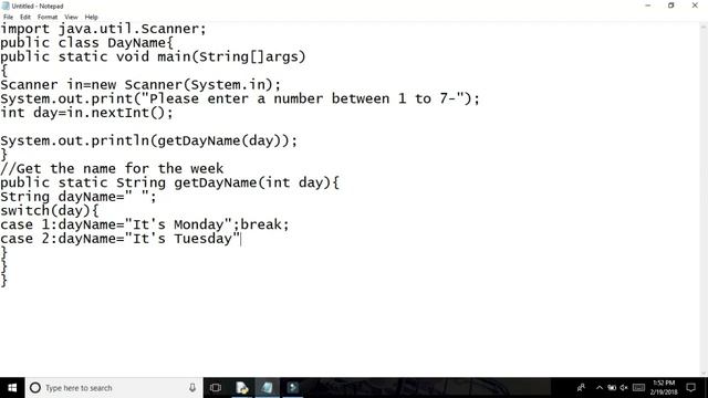 Java program for display name of the weekdays. [CMD] смотреть онлайн