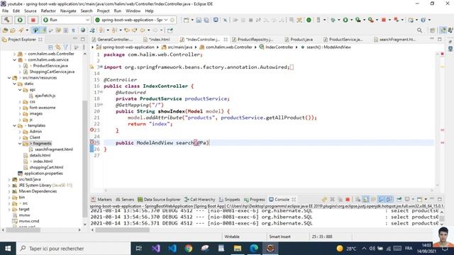 Spring Boot Web Application : SEARCH products with AJAX and autocompletion смотреть онлайн