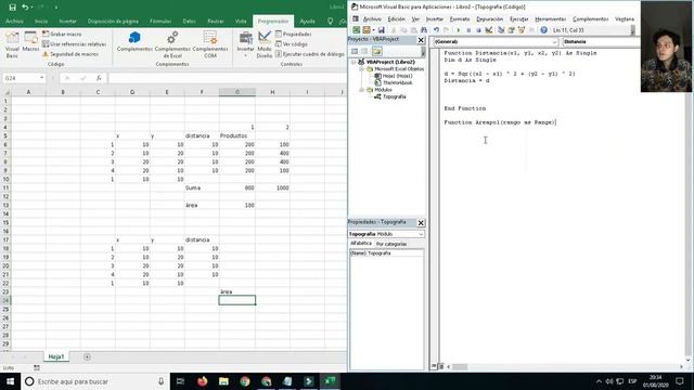VBA ÁREA Y DISTANCIA DE POLÍGONOS REGULARES E IRREGULARES!; Exel en la Ingeniería Civil смотреть онлайн
