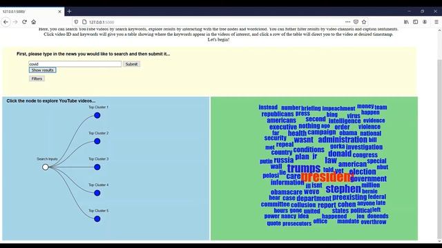 YouTube caption visualization with YouTube Data Api, SQLite, Python, Flask, and D3 смотреть онлайн