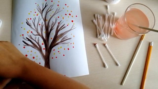"Осіннє чудо-дерево " / Нетрадиційна техніка / ватні палички смотреть онлайн