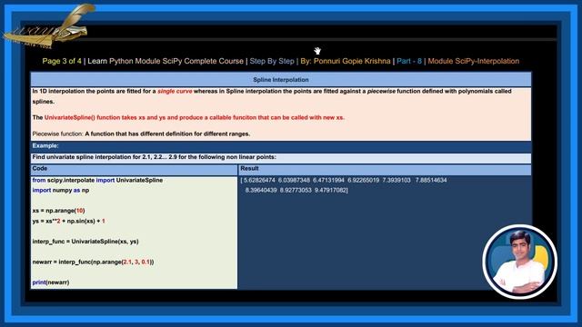 Learn SciPy Complete Course |Step By Step| Interpolation |Ponnuri Gopie Krishna | Part-8 смотреть онлайн