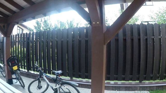 Деревянный навес 6х9м из клееного бруса со стыковкой к дому. Проект и монтаж - Московские Навесы. смотреть онлайн