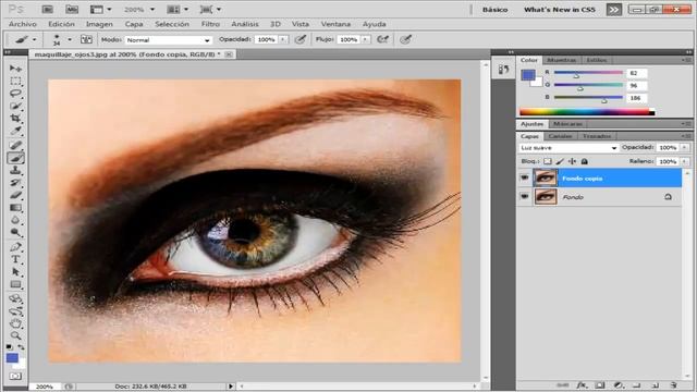 Como cambiar el color de ojos - photoshop смотреть онлайн