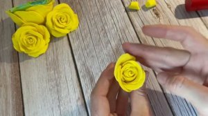Розы из легкого пластилина. Roses made of light clay.