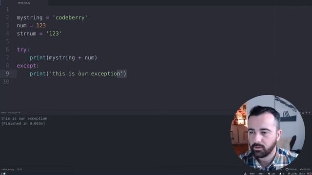 How to raise exceptions in Python – Python tutorial for beginners – CodeBerry Programming School смотреть онлайн