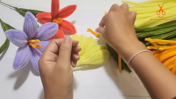 DIY | How to make simple Lily pipe cleaner flower | flowers by handcraft sreyneang