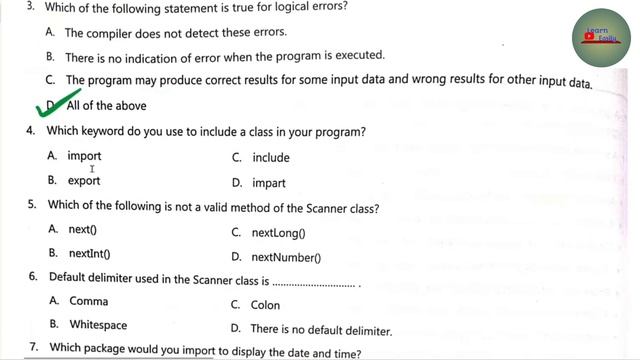 input in Java | multiple choice questions | computer application | specimen paper solutions смотреть онлайн
