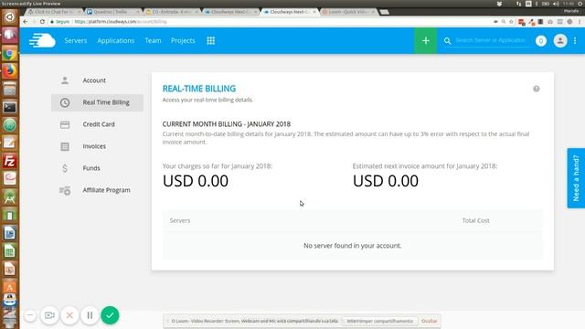 Tela de Acompanhamento de Cobrança da Cloudways смотреть онлайн