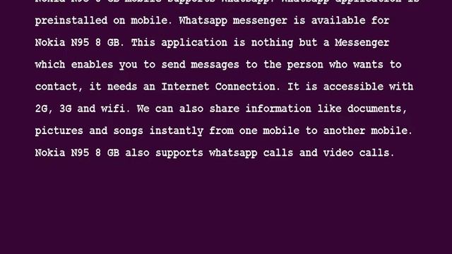 Does Nokia N95 8 GB support whatsapp смотреть онлайн