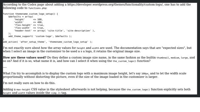 Wordpress: How to properly set custom logo size? смотреть онлайн