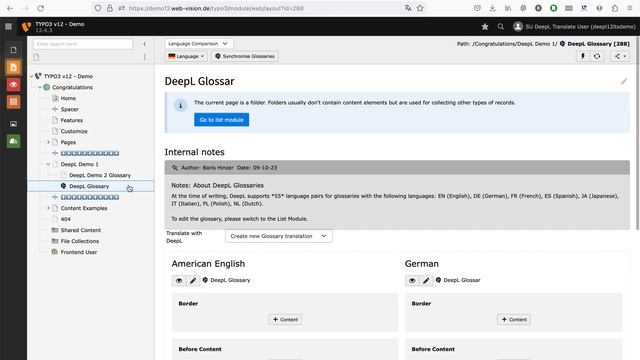 TYPO3 & DeepL Glossary Demo смотреть онлайн