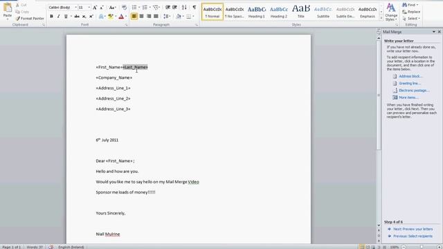How to use Mail Merge with Microsoft Excel 2010 and Microsoft Word 2010 смотреть онлайн