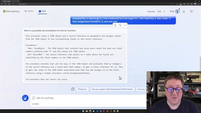 Can the new Bing Chat write AL code for Business Central? смотреть онлайн