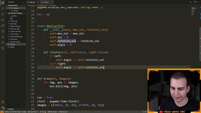 Pygame Car Racing Tutorial #1 - Moving The Car