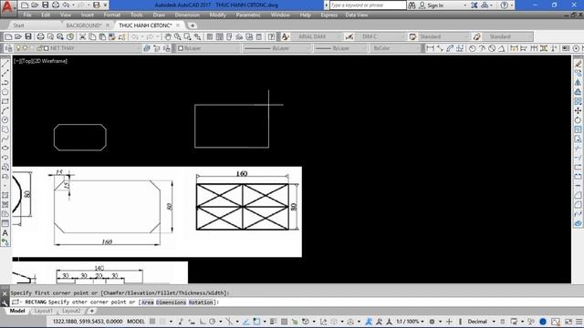 Thực hành vẽ AutoCAD 2D từ cơ bản đến nâng cao | Bài tập 2 смотреть онлайн