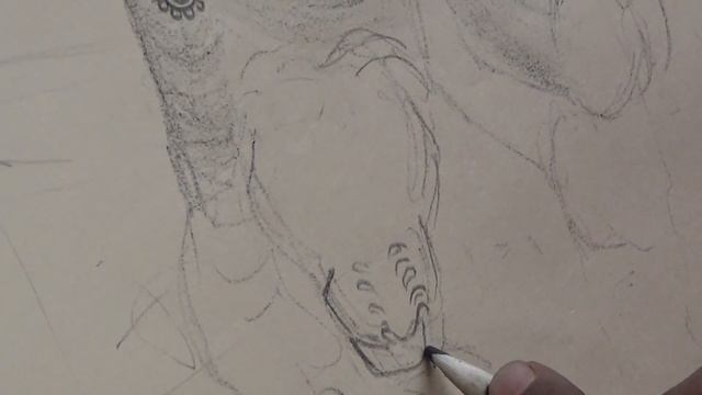 Charcoal Sketch Of Goddess Durga At Kumortuli, Calcutta, India смотреть онлайн