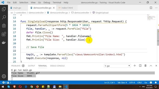 Single and Multiple File Upload in Golang Web Application смотреть онлайн