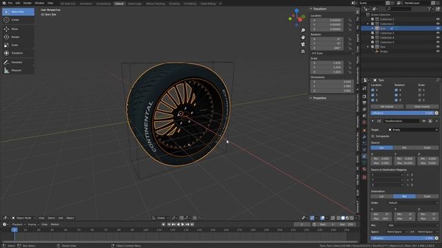 Blender How to make a Tire Roll - Tutorial Constraints смотреть онлайн