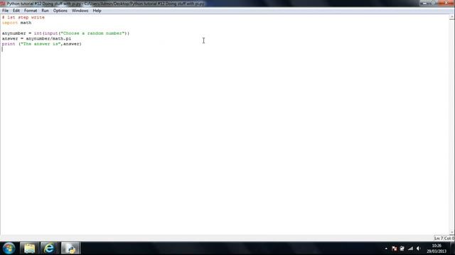 Python tutorial #12 doing functions with pi смотреть онлайн