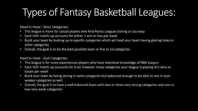 Guide to the Introduction of Fantasy Basketball (H2H Category Leagues) смотреть онлайн