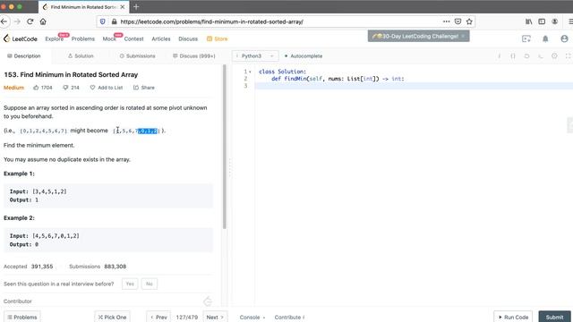 LeetCode in Python 153. Find Minimum in Rotated Sorted Array - Michelle小梦想家 смотреть онлайн