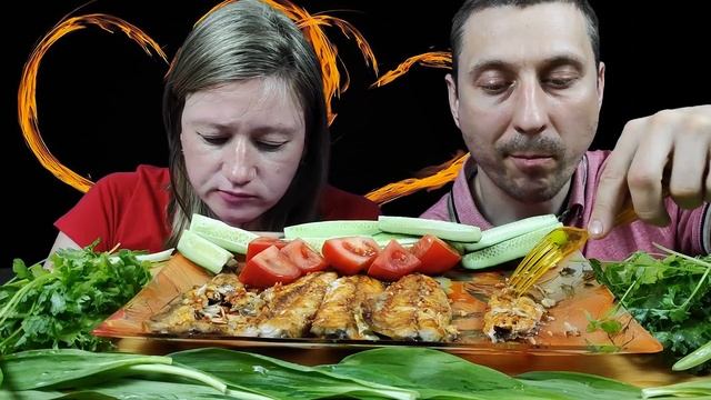 МУКБАНГ СКУМБРИЯ С ОВОЩАМИ | MUKBANG MACKEREL WITH VEGETABLES. RUSSIAN FOOD | #mackerel #mukbang