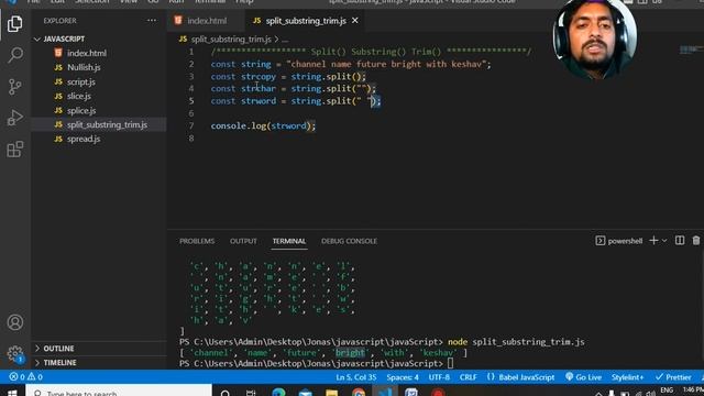 Split, Substring & Trim method in JavaScript смотреть онлайн