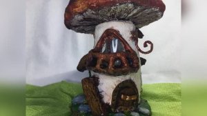 Домик из соленого теста "Дом в грибе"