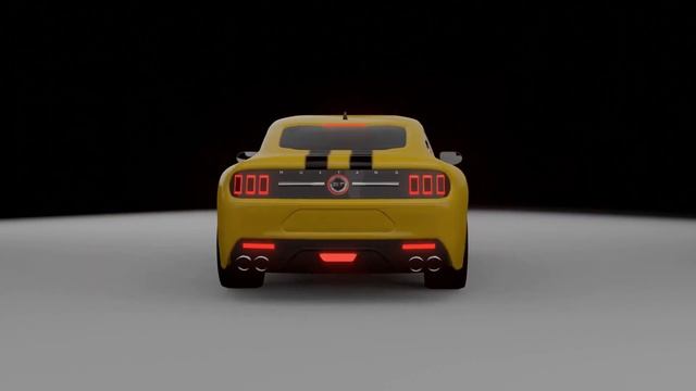 Mustang Gt 3d model (yellow) смотреть онлайн
