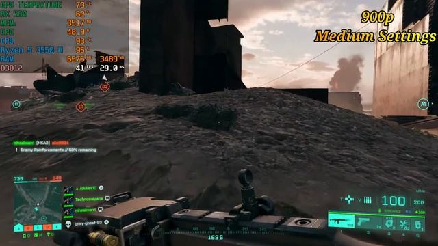 Battlefield 2042 | RX 560x + Ryzen 5 3550H - 720p, 900p, 1080p ! Acer nitro 5 смотреть онлайн
