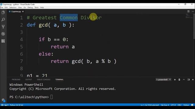 coprime in python ? смотреть онлайн