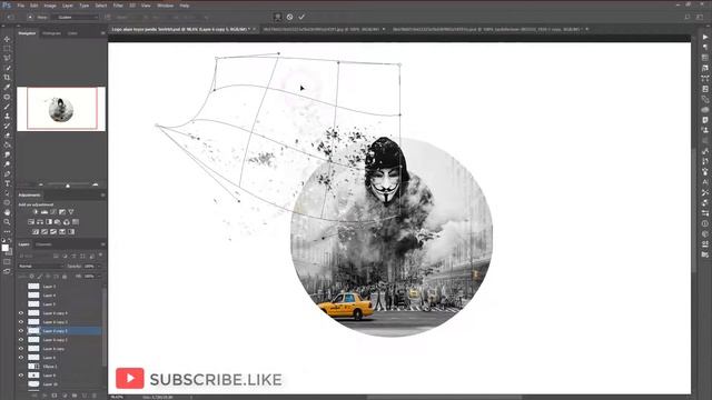 How to design an image (Anonymous hacker) compared to color in-Photoshop cc tutorial. ! смотреть онлайн