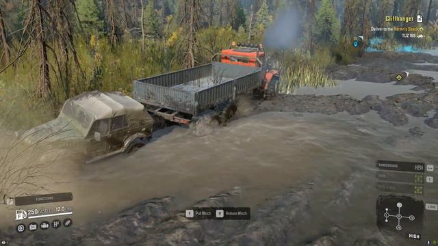Snowrunner Quarry(Cliffhanhger) Deliver to the Cliffhanger,TUZ 166/4K Gaming смотреть онлайн