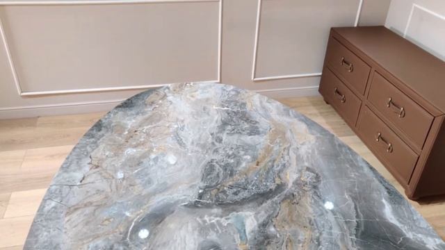 Tisch MILLERIGHE - Tisch Mit Ovaler Platte Aus MARMOR ARABESCATO OROBICO