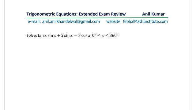 Solve tan⁡x sin⁡x + 2 sin⁡x = 3 cos⁡ Trigonometric Equation with change of domain смотреть онлайн