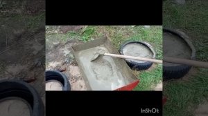 строю гараж, часть 1, фундамент из покрышек.