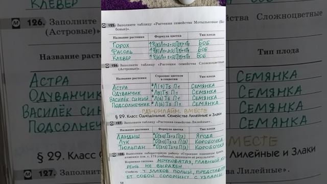 6 класс. ГДЗ. Биология. Рабочая тетрадь. Пасечник.Параграф28. С комментариями смотреть онлайн