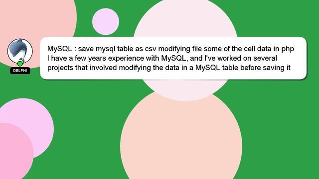 MySQL : save mysql table as csv modifying file some of the cell data in php смотреть онлайн
