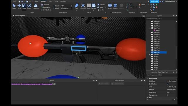 Heavy Sniper rifle modeling timelapse (Roblox Studio) смотреть онлайн
