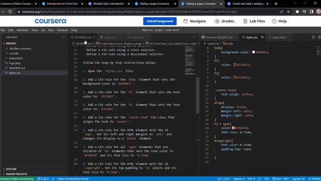Meta introduction to Frontend Development Week 2- Assignment 2-Styling a page Coursera 2023 смотреть онлайн