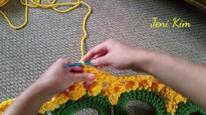 Овальный ковер крючком 22-23 ряды Crochet Oval Rug rows 22-23