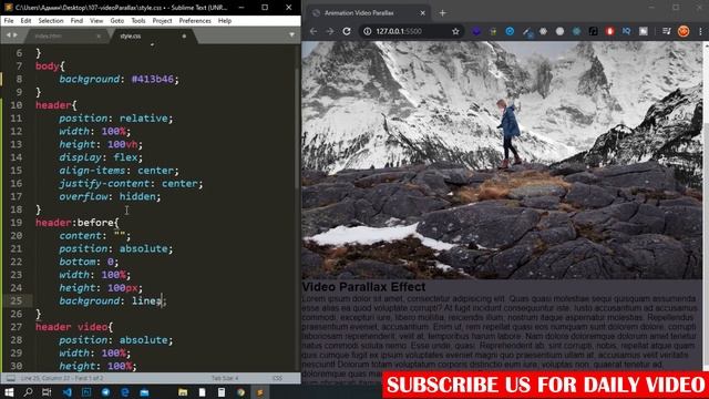 Simple Video Parallax Scrolling Effect with CSS & Vanilla Javascript | Video Parallax Backgound смотреть онлайн