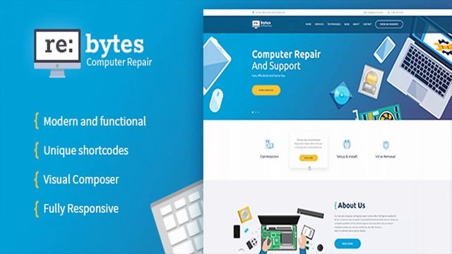 Re:bytes | Computer Repair Service WordPress Theme | Themeforest Website Templates and Themes смотреть онлайн