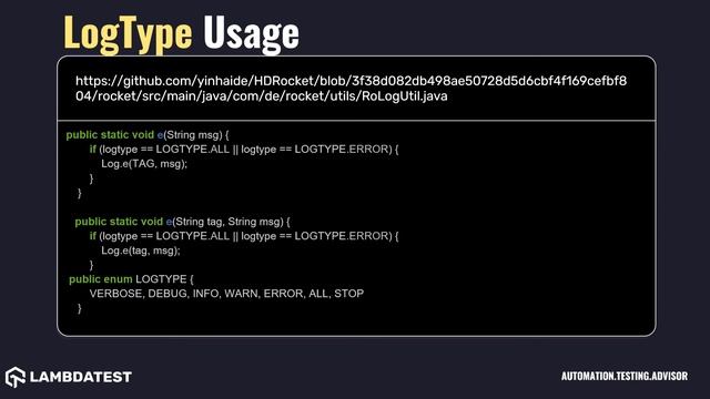org openqa selenium logging LogType class with examples смотреть онлайн